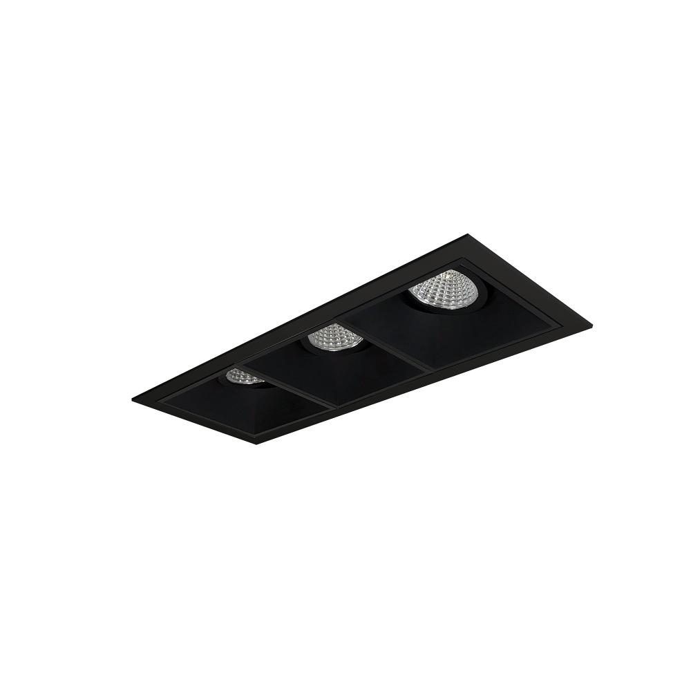 Iolite MLS 3-Head Trim Set, Black Flange, 5000K, 1000lm, Black/MPW Adj. Snoot/Fixed Downlt./Adj.