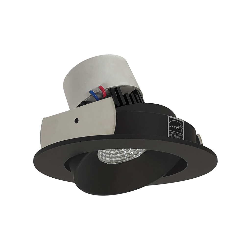 4" Pearl LED Round Adjustable Cone Retrofit, 1000lm / 12W, 3500K, Black Reflector / Black Flange