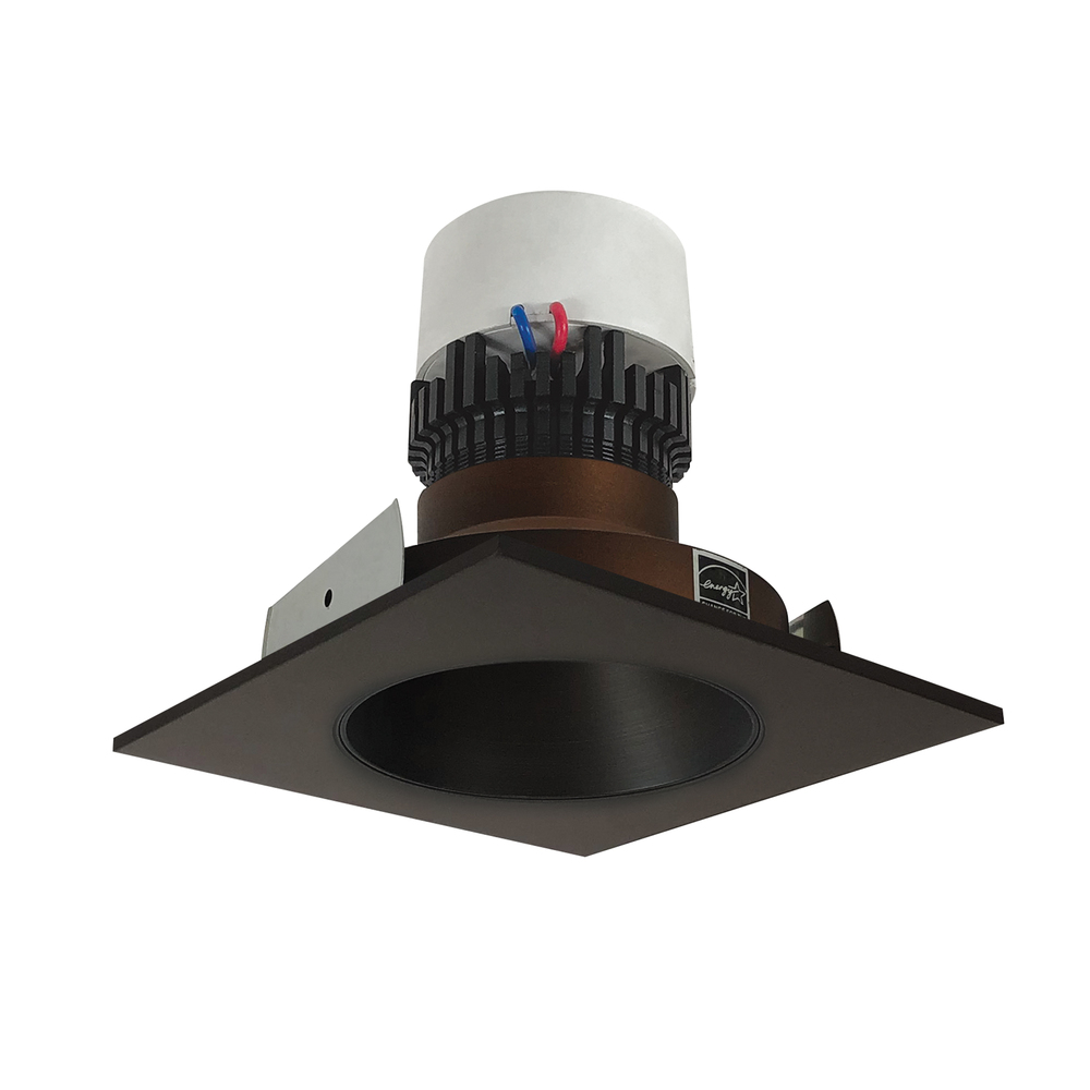 4" Pearl LED Square Retrofit Reflector with Round Aperture, 1000lm / 12W, 3500K, Bronze