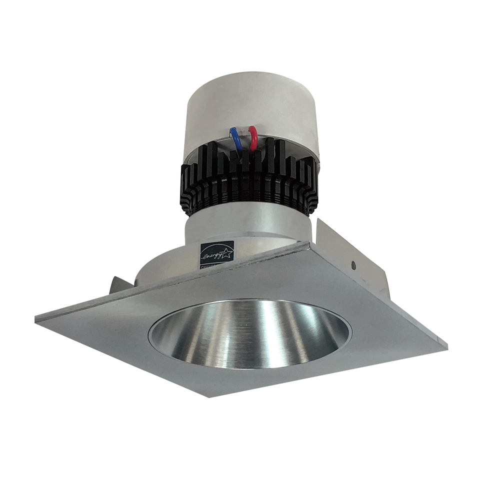 4" Pearl LED Square Retrofit Reflector with Round Aperture, 1000lm / 12W, 3500K, Natural Metal