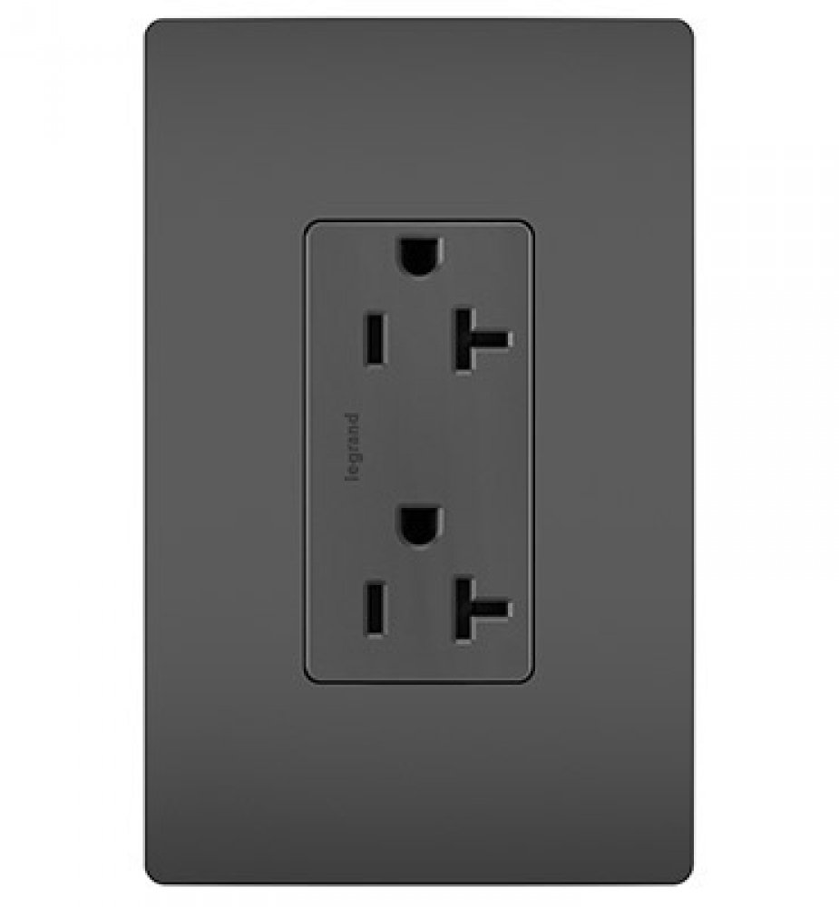 20A TR Spec Grade Duplex Receptacle, BK