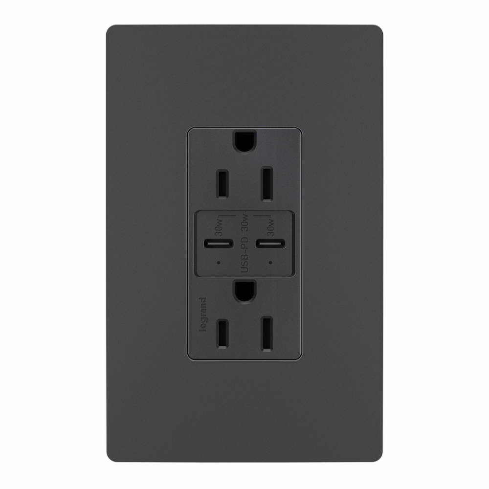 RAD 30W PWR DELIVERY USB+DUP 15A GR CC6 (6 pack)