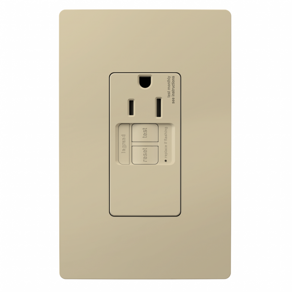 radiant? Tamper-Resistant 15A Simplex Self-Test GFCI Receptacles with SafeLock? Protection, Ivory