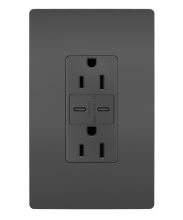Legrand Radiant CA R26USBCCBKCCV4 - radiant? 15A Tamper-Resistant USB Type C/C Outlet, Black