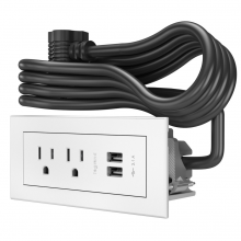 Legrand Radiant CA RDZWH10 - Furniture Power Basic Power Unit with 10' Cord - White