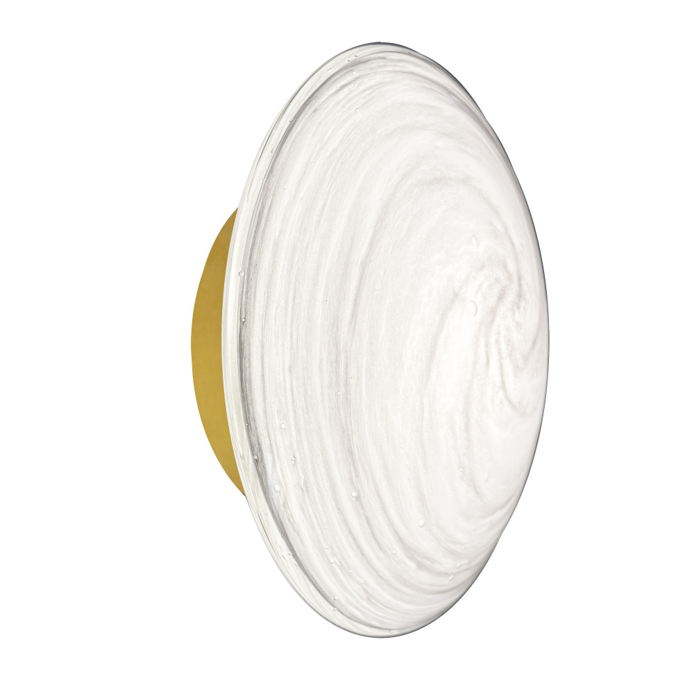 5W Wall Sconce in Aged Brass w/ Swirl Glass
