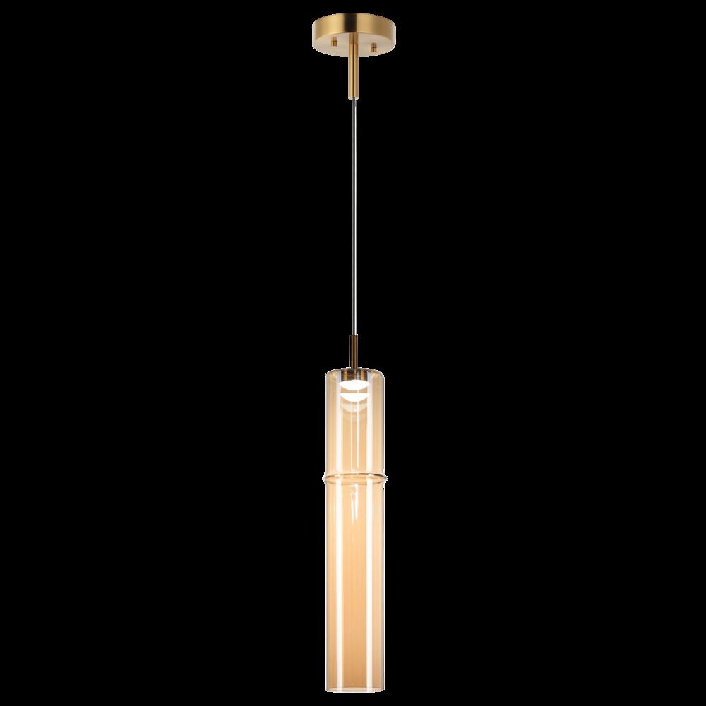 Bambu Aged Gold Brass Pendant