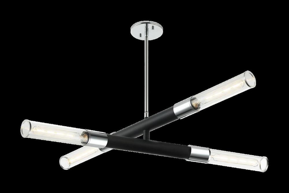 Tubo Matte Black + Chrome Pendant