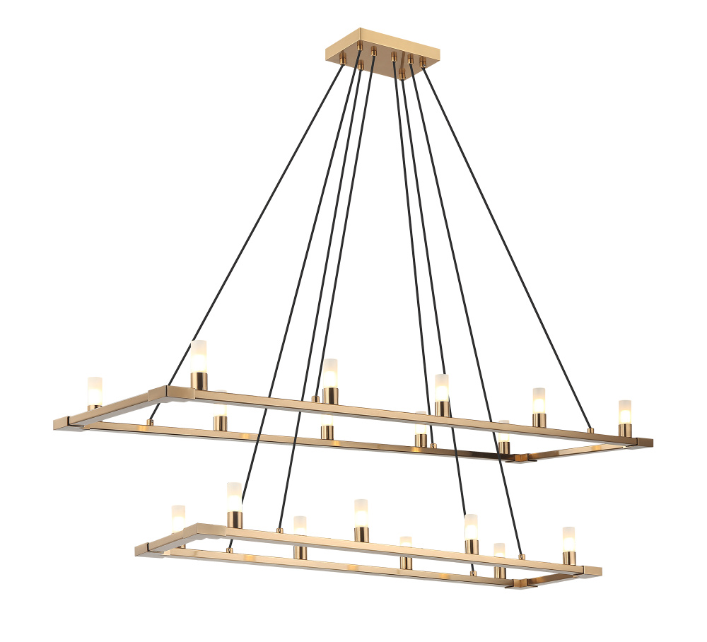 Cascadian Aged Gold Brass Chandelier