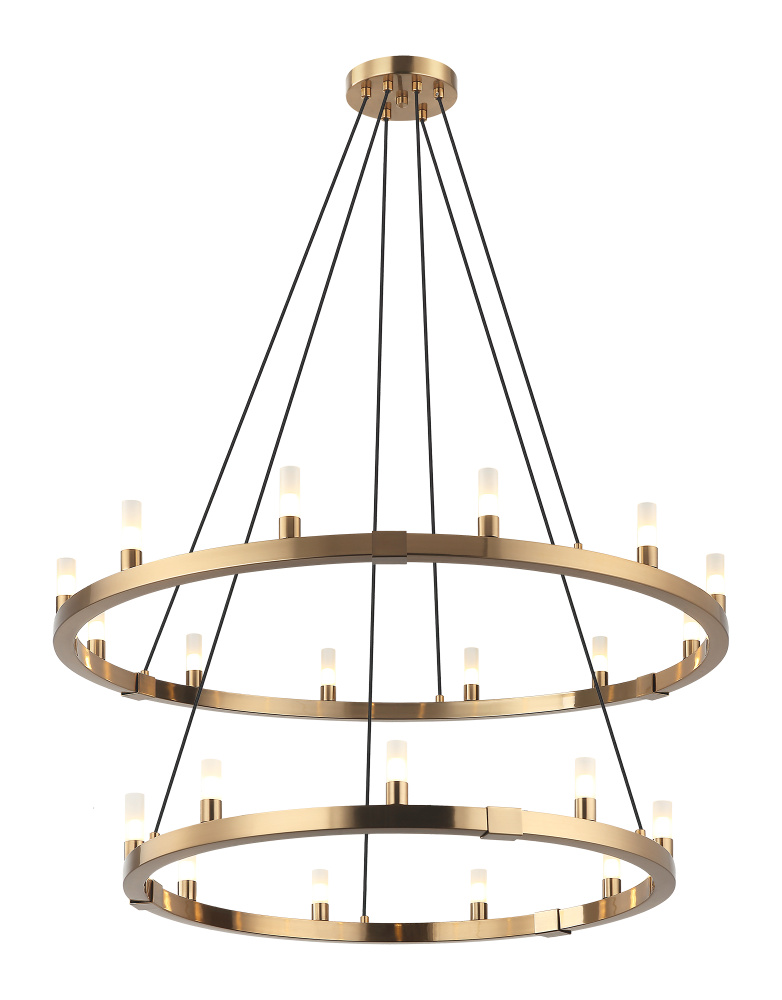 Cascadian Aged Gold Brass Chandelier