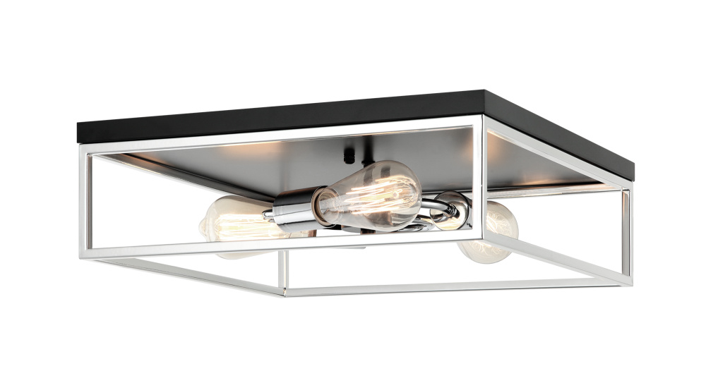 Clarke Black + Chrome Flush Mounts