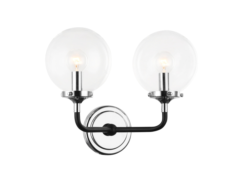 Particles Black and Chrome Wall Sconce