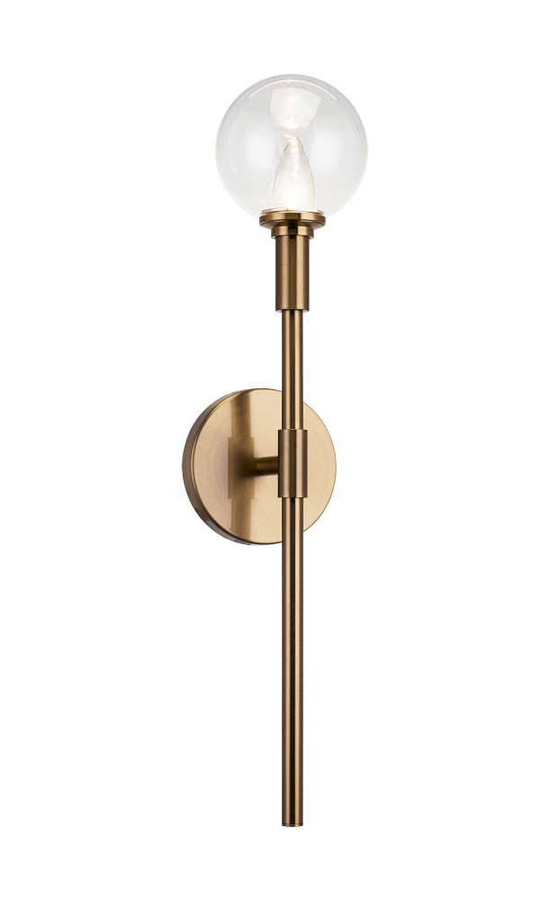 Candlestix Aged Gold Brass Wall Sconce