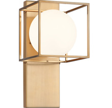 Matteo Lighting S03801AG - Squircle Aged Gold Brass Wall Sconce
