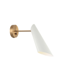 Matteo Lighting S08011AGWH - Butera Aged Gold Brass + White Wall Sconce