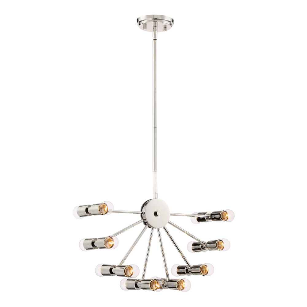 London 21" 16-Light Chandelier in Polished Nickel