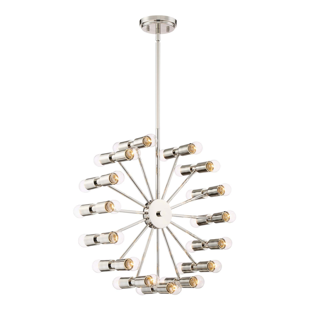 London 21" 30-Light Chandelier in Polished Nickel