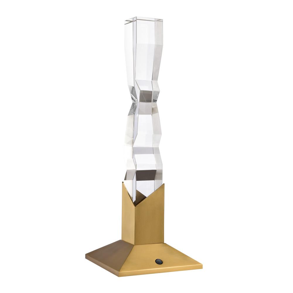 Mamadim 2"x2" Unique Crystal Desk Lamp in Aged Brass
