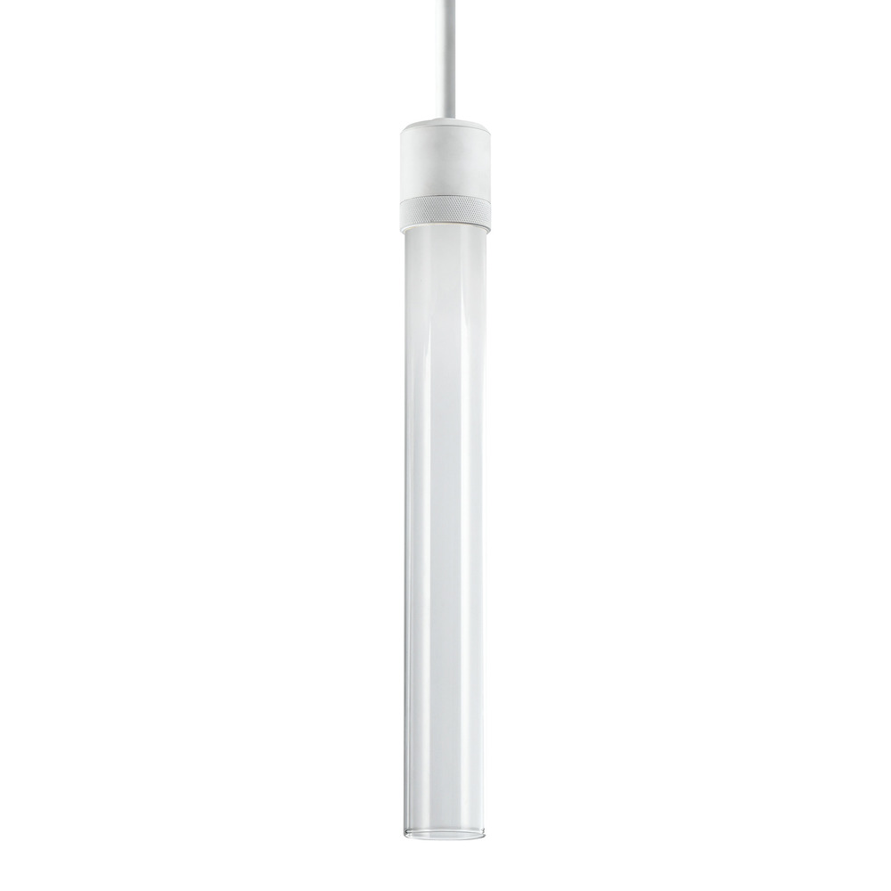 Zigrina 18" Clear Glass LED Pendant with Knurl Ring Matte White