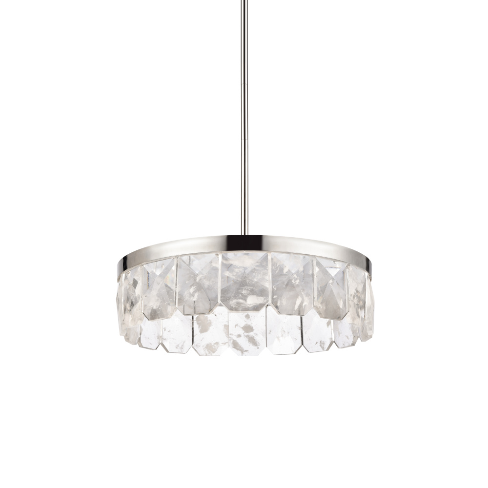 Odraz 24" Infused Clear Crystal LED Pendant in Polished Nickel