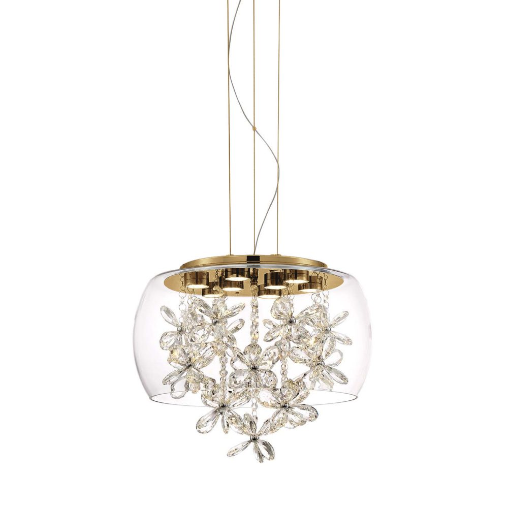 LED 16" Clear Glass Dome Shade Pendant Light