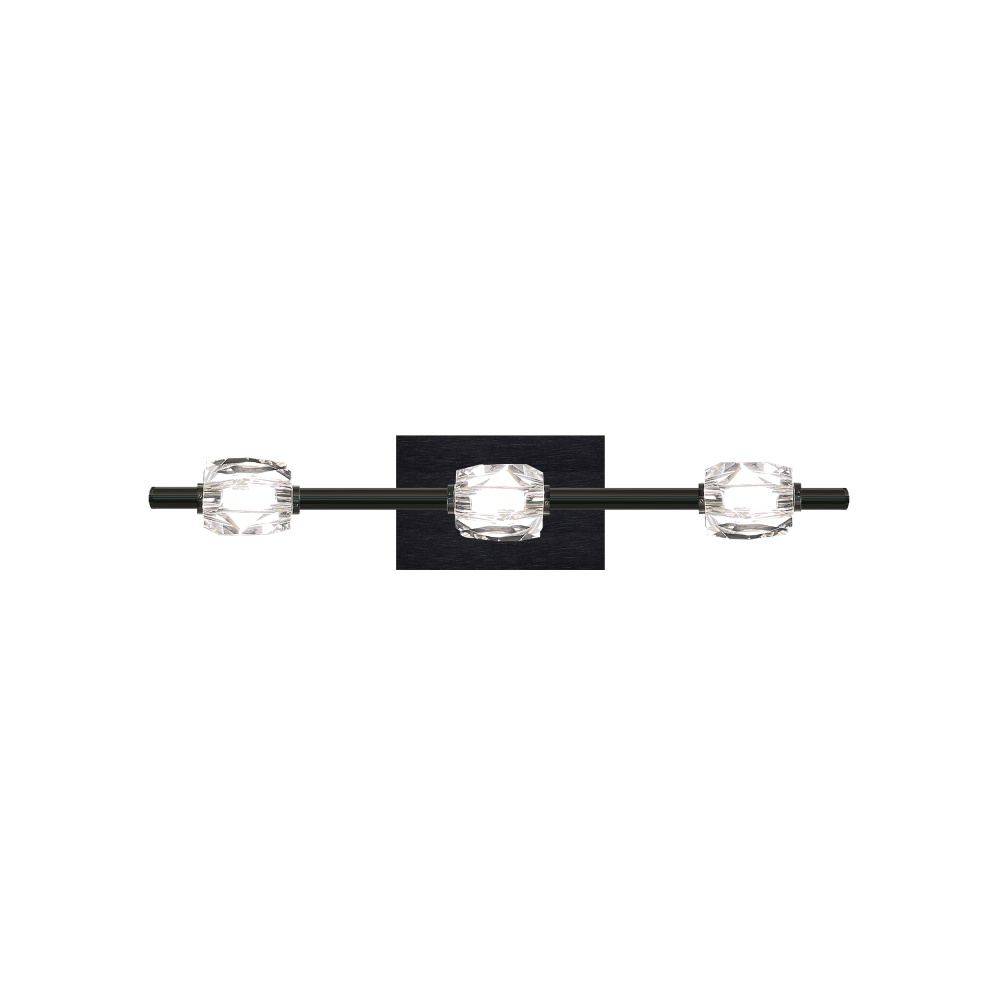 Diamante 18" LED 3-Light, Crystal Bath Bar in Oxide Black
