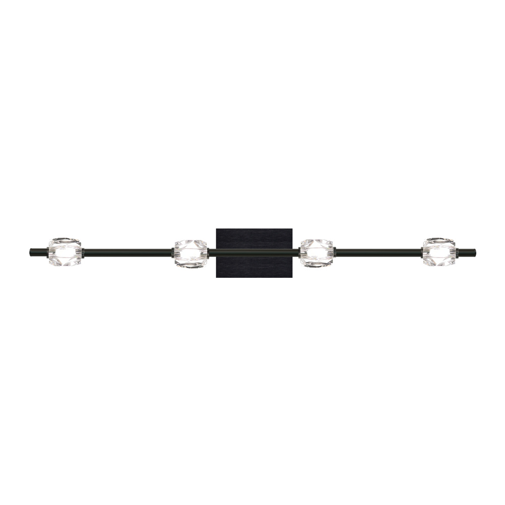 Diamante 37" LED 4-Light, Crystal Bath Bar in Oxide Black