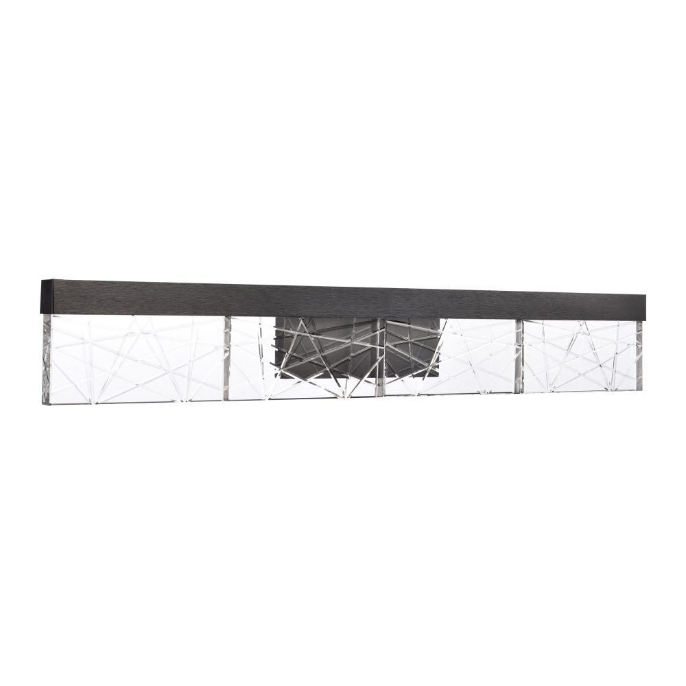 Lucus 35" LED Sleek Crystal Vanity in Satin Brushed Black