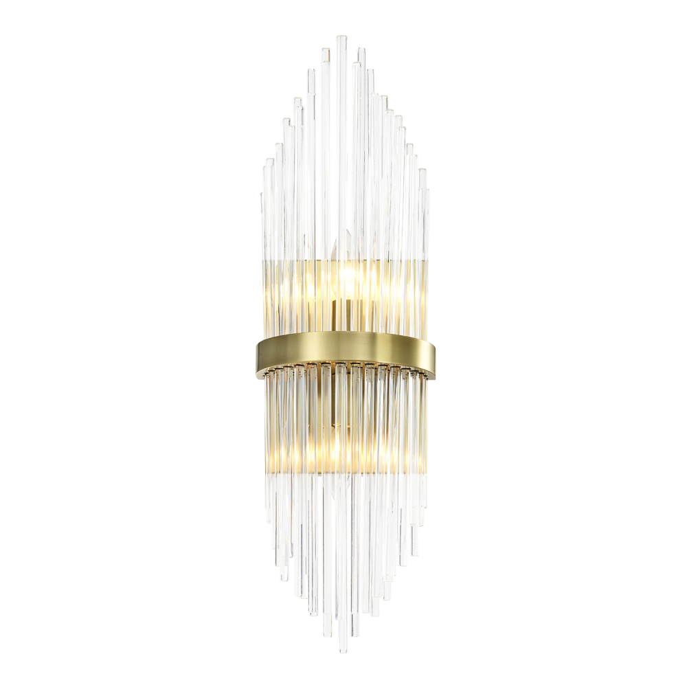 Citadel 24" 2-Light, Glass Stem Wall Sconce in Aged Brass