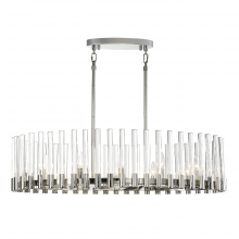 ZEEV Lighting CD10356-12-PN - Julian 40" 12-Light, Oval Glass Stem Chandelier in Polished Nickel