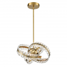 ZEEV Lighting P30095-3-AGB - Knot 14" 3-Light, Orbital Crystal Pendant in Aged Brass