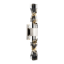 ZEEV Lighting WS11323-LED-2-3x3-PN - Mamadim LED 3"x3" Single Crystal Duo Wall Sconce in Polished Nickel