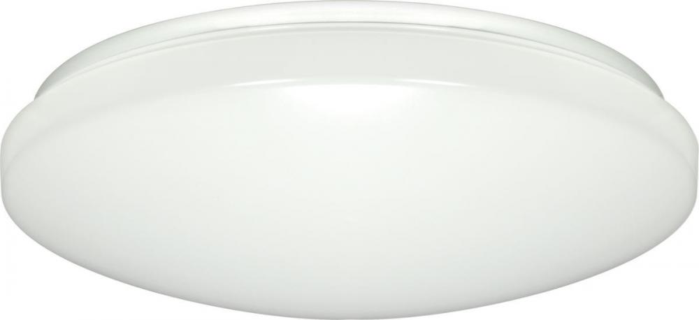 14" Flush Mounted LED Light Fixture - White Finish; 120-277 volts