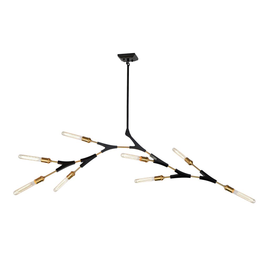 Filiali 8 Light Chandelier (Black & Harvest Brass)