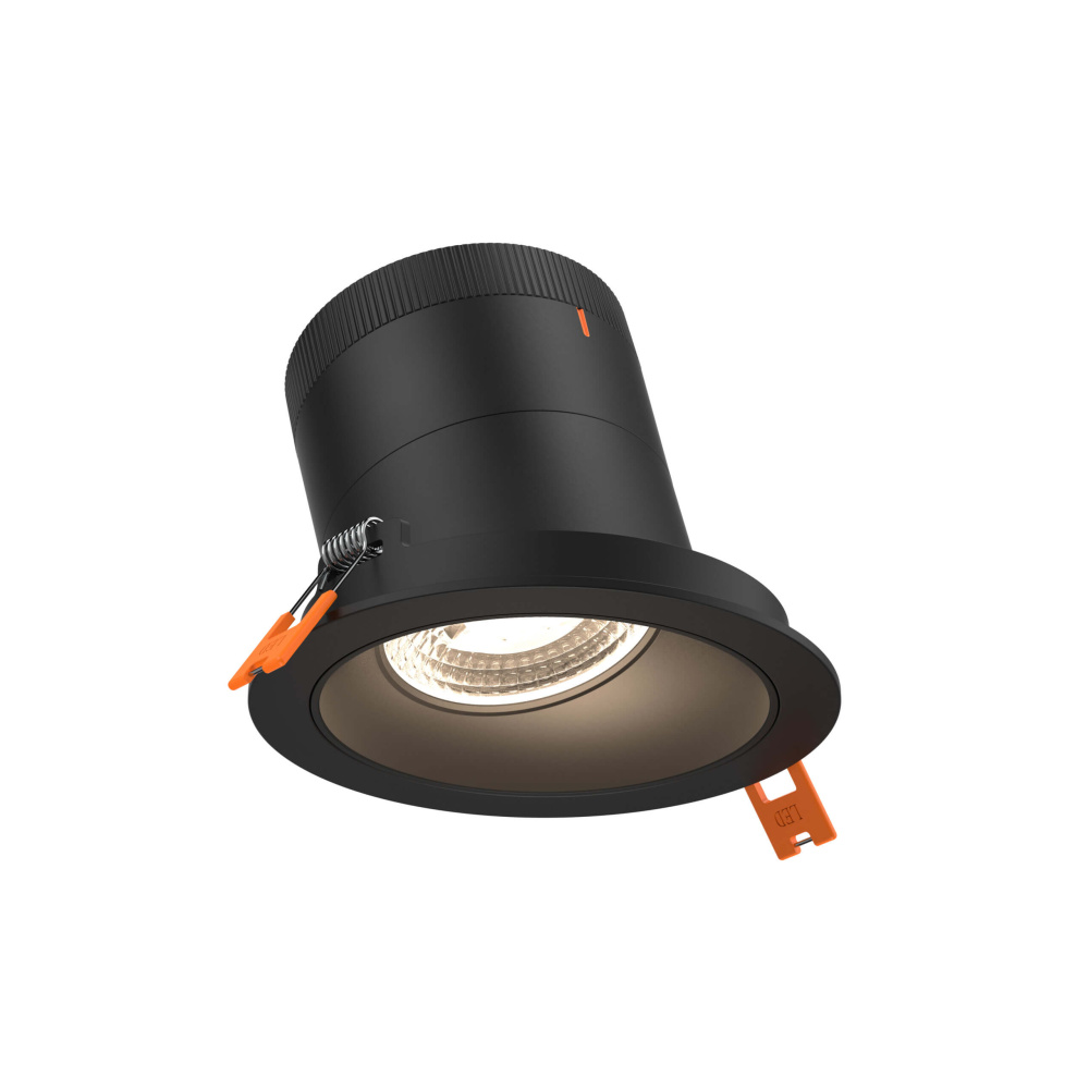 4in Modular Downlight, 5CCT, 35 degree Beam Angle, Slope Ceiling, Black, Black Trim